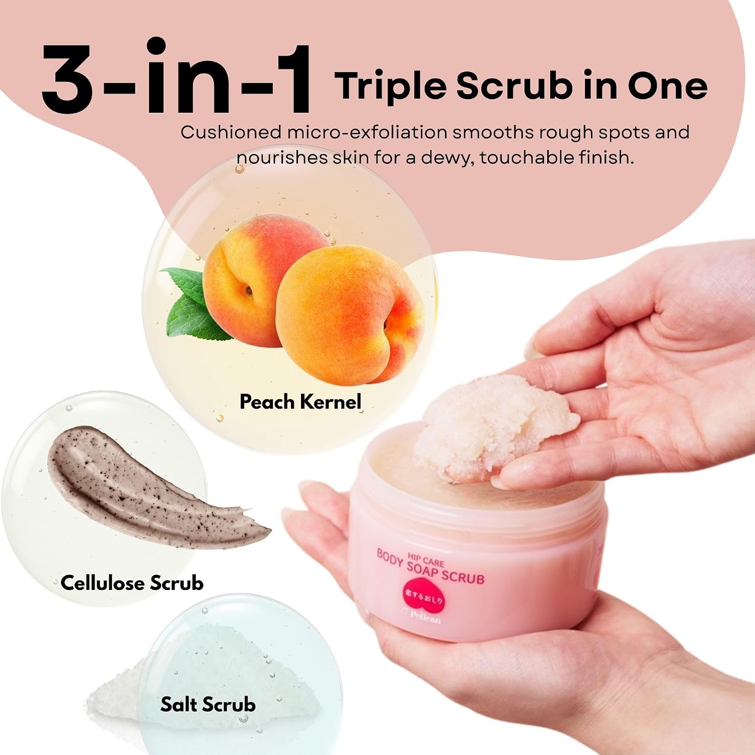 Pelican Soap Hip Care Body Soap Scrub Sweet Peach [180g]